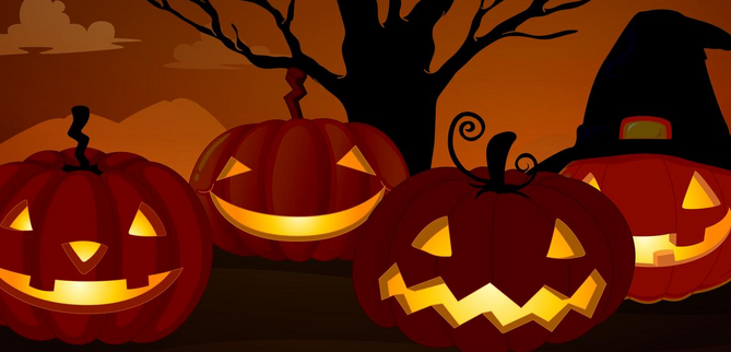 artwork of carved pumkins